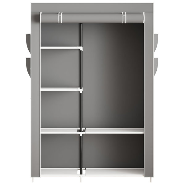 Symple Stuff Canvas Wardrobe For Bedroom Portable Clothes Storage